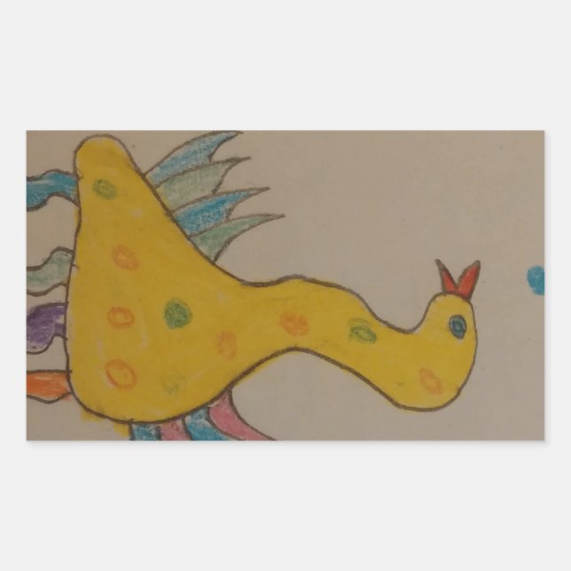 #ABC Art by Children, Easter Duck Rectangular Sticker (Front)