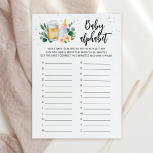 ABC Baby Alphabet Game Baby Is Brewing Card Pink