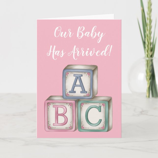 ABC Baby Blocks Greeting Card (Front)