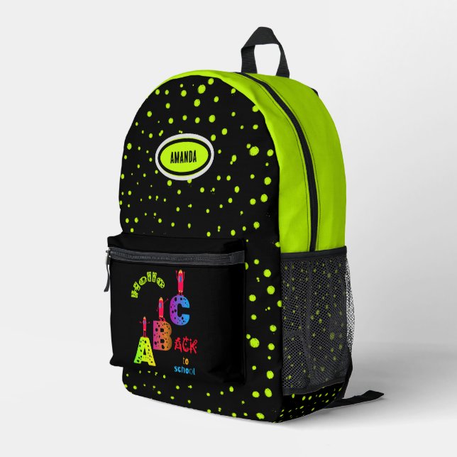 ABC Back to school Printed Backpack (Back Corner Right)