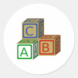 ABC Blocks Classic Round Sticker