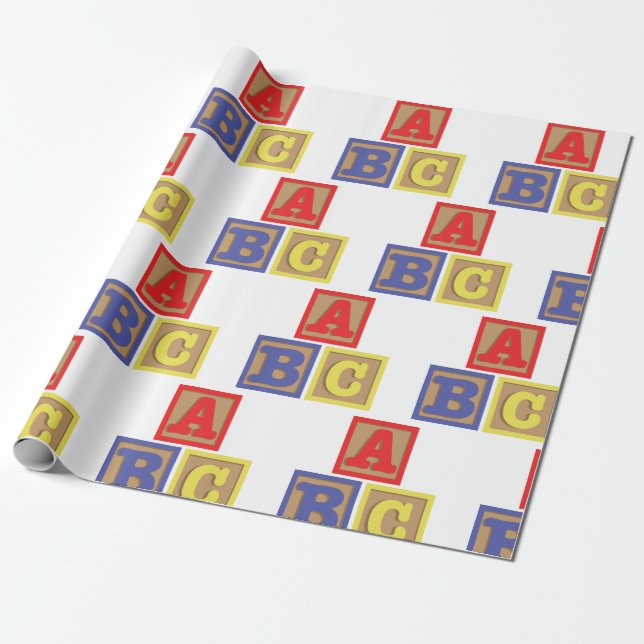 ABC Blocks Wrapping Paper (Unrolled)