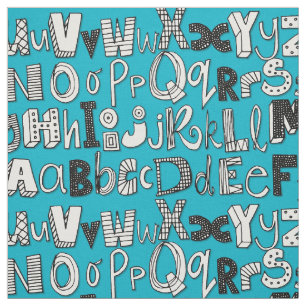 ABC blue Fabric