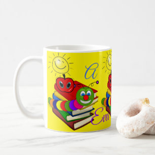 Abc Bookworm, Books, Apple Yellow Mug