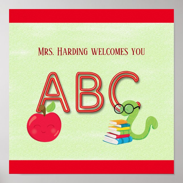 ABC Bright Letters Bookworm Reader Classroom Poster (Front)