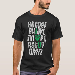 Abc Chalk Alphabet I Love You English Teacher St P T-Shirt