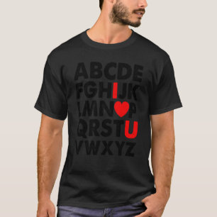ABC Chalk Alphabet I Love You English Teacher Vale T-Shirt