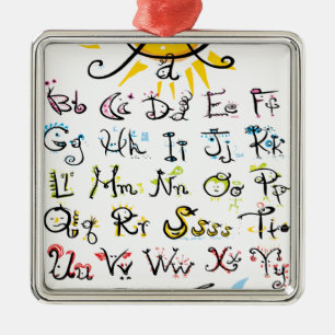 ABC chart Metal Tree Decoration