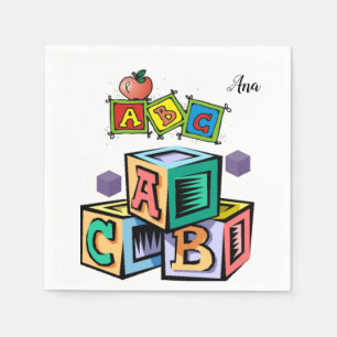 abc children's baby shower napkins first birthday