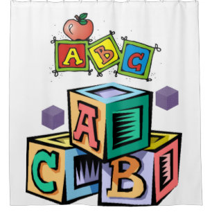 abc children's showercurtain white shower curtain