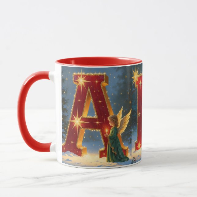 ABC Christmas Mug -Festive Holiday Alphabet Scenes (Left)