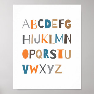 ABC Colourful Alphabet Nursery Art Decor Boy