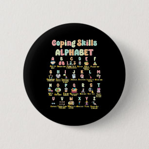 Abc Coping Skills Alphabet Self Care Mental Health 6 Cm Round Badge