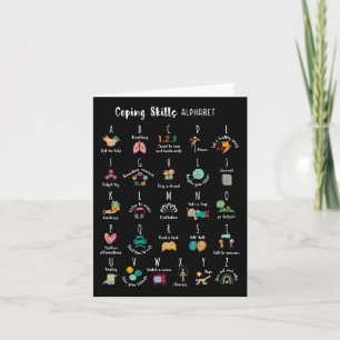Abc Coping Skills Alphabet Self Care Mental Health Card