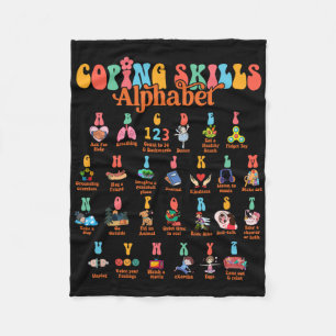 Abc Coping Skills Alphabet Self Care Mental Health Fleece Blanket