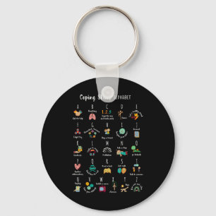 Abc Coping Skills Alphabet Self Care Mental Health Key Ring