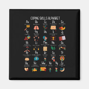 Abc Coping Skills Alphabet Self Care Mental Health Magnet