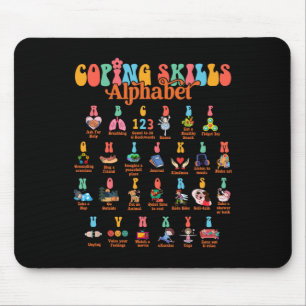 Abc Coping Skills Alphabet Self Care Mental Health Mouse Pad