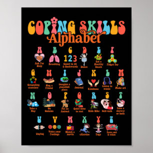 Abc Coping Skills Alphabet Self Care Mental Health Poster
