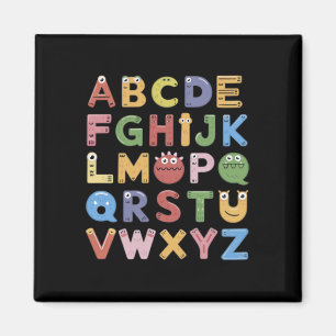 Abc Cute Monster Alphabet Halloween Teacher Costum Magnet