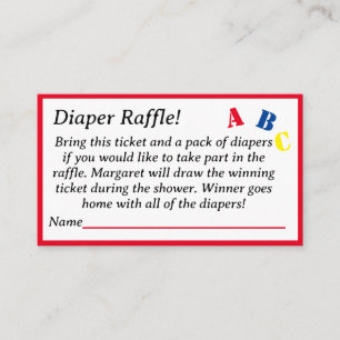 ABC Diaper Raffle Enclosure Card