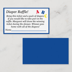 ABC Diaper Raffle Enclosure Card