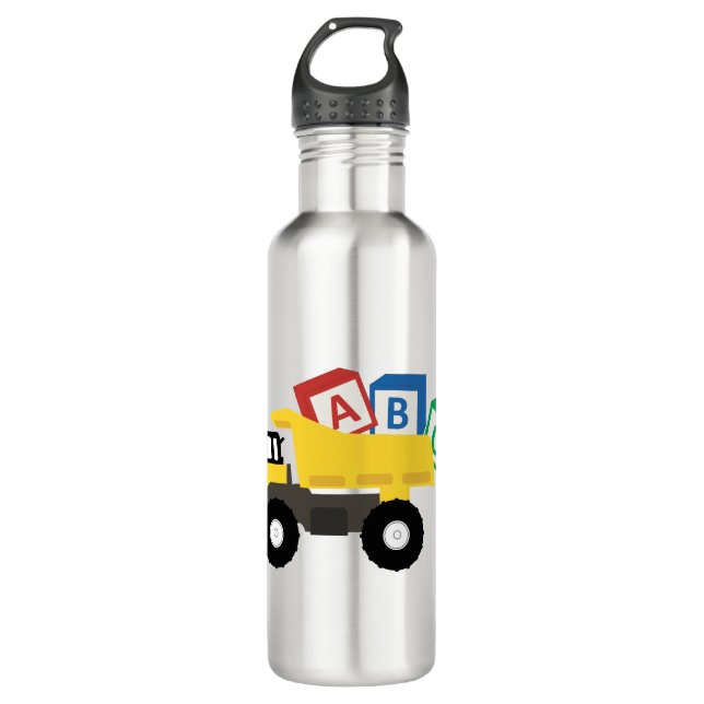 ABC Dump Truck Construction Trucks 710 Ml Water Bottle (Front)