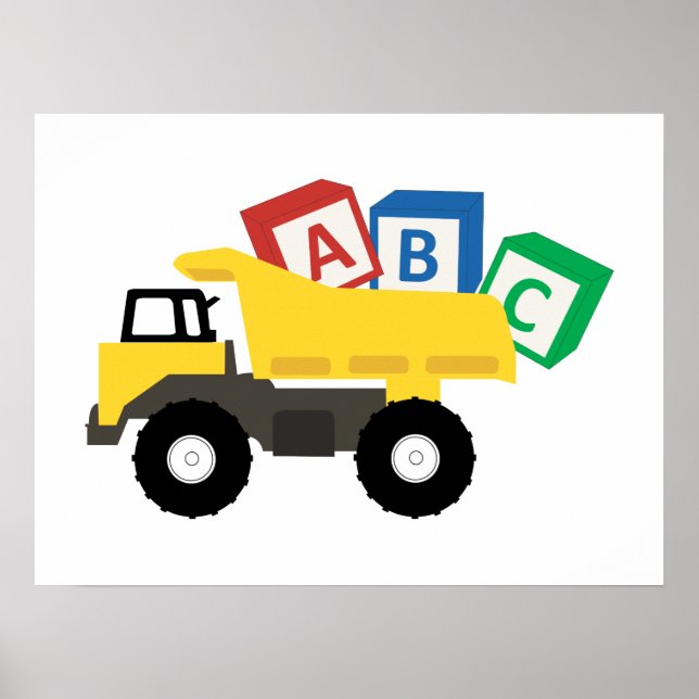 ABC Dump Truck Construction Trucks Poster (Front)