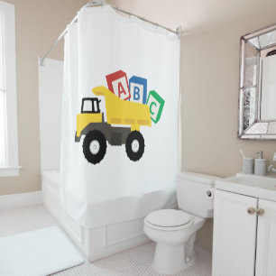 ABC Dump Truck Construction Trucks Shower Curtain