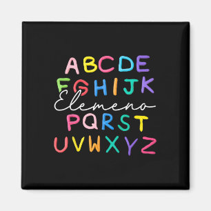 Abc Elemeno Kindergarten Teacher Boy Girl Kid Back Magnet