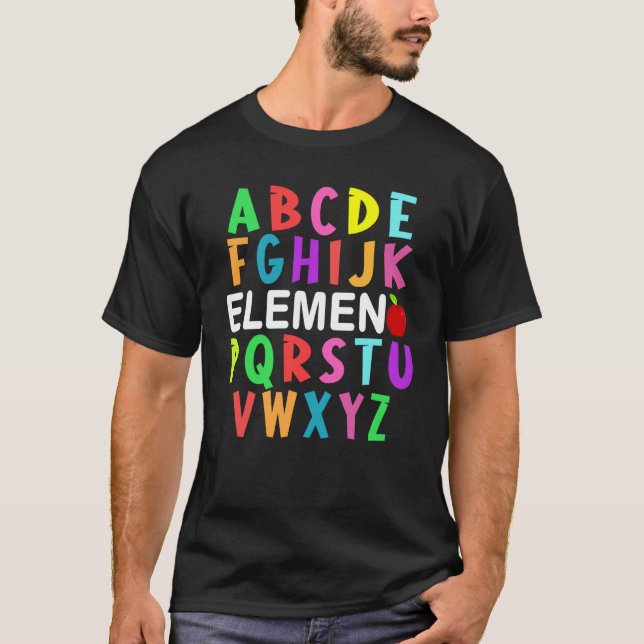 ABC Elemeno Kindergarten Teacher Cute  Back to Sch T-Shirt (Front)
