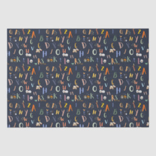 ABC Farm Life in Navy Tissue Paper
