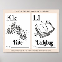 ABC Flashcards Baby Shower Colouring Activity Shee