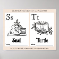 ABC Flashcards Baby Shower Colouring Activity Shee