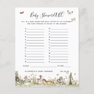 ABC Game Floral Baby Shower Game