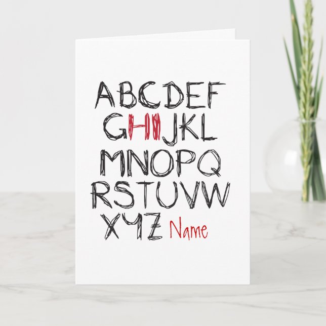 ABC Hi Personalised name greeting Card (Front)