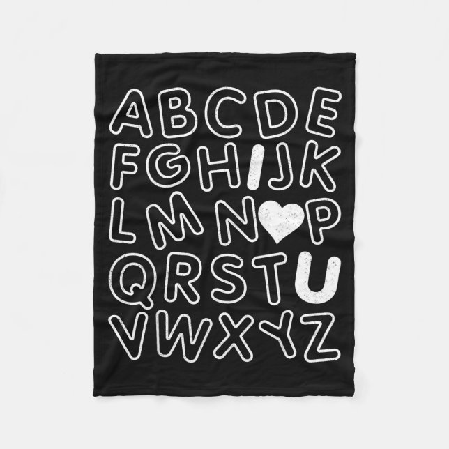 Abc I Love You Alphabet Teachers Day Valentines Da Fleece Blanket (Front)