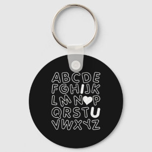 Abc I Love You Alphabet Teachers Day Valentines Da Key Ring