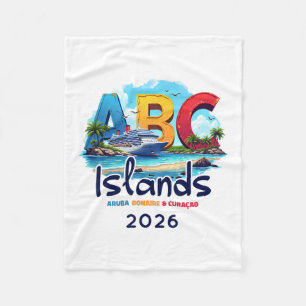 Abc Islands Aru Bonaire Curacao Cruise Vacation 20 Fleece Blanket