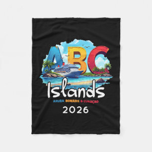 Abc Islands Aru Bonaire Curacao Cruise Vacation 20 Fleece Blanket