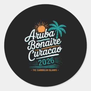Abc Islands Aruba Bonaire Curaçao Cruise Vacation Classic Round Sticker