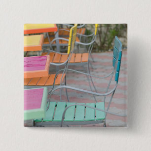 ABC Islands, ARUBA, Palm Beach: Colourful Cafe 15 Cm Square Badge