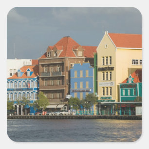 ABC Islands, CURACAO, Willemstad: Harborfront 2 Square Sticker