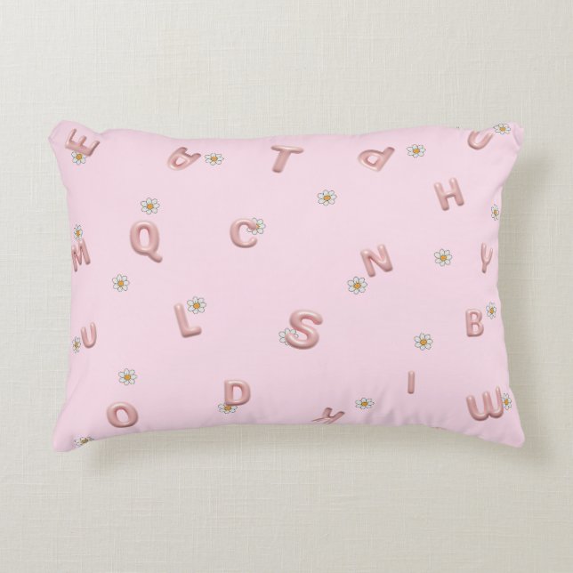 ABC kindergarten daisy Balloon student school Decorative Cushion (Front)