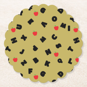 abc kindergarten letter safari wild tree school  paper coaster