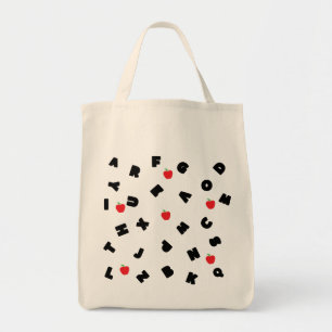 abc kindergarten letter safari wild tree school  tote bag