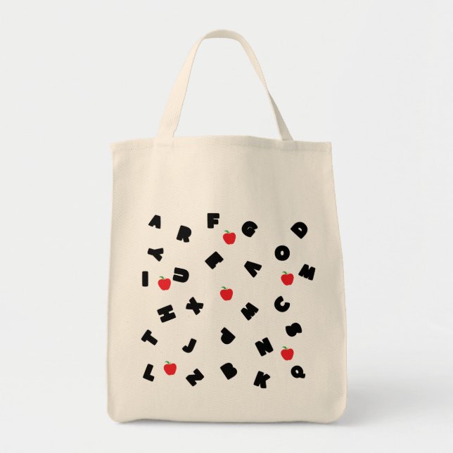 abc kindergarten letter safari wild tree school  tote bag (Front)