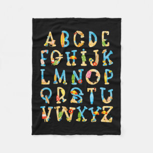 Abc Kindergarten Teacher Summer Beach End Of Schoo Fleece Blanket