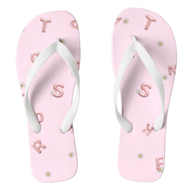 ABC Letter flower Balloon student Back to school Thongs (Footbed)