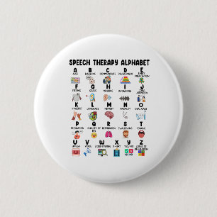 Abc Of Speech Therapy Alphabet Speech Language Pat 6 Cm Round Badge